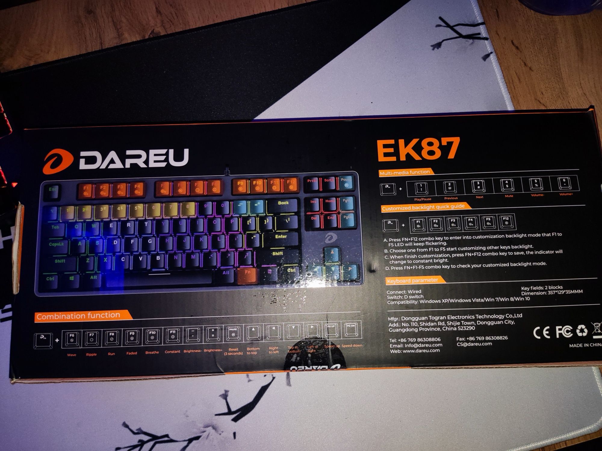 Dareu ek87 red switch механическая клавиатура