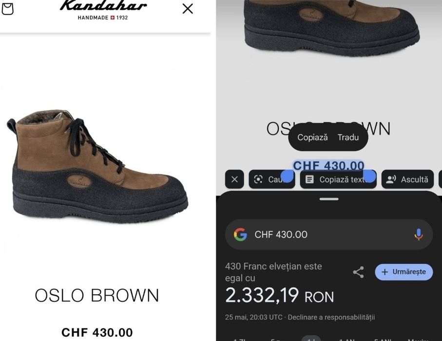 Pantofi lux / Ghete Kandahar Oslo Brown, Elveția, Piele, Lână - 36