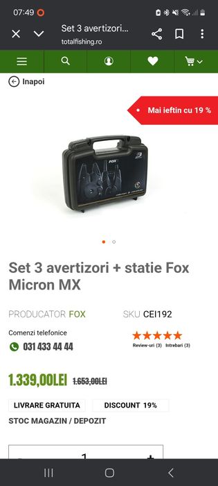 Set 3+1 avertizori fox micron mx