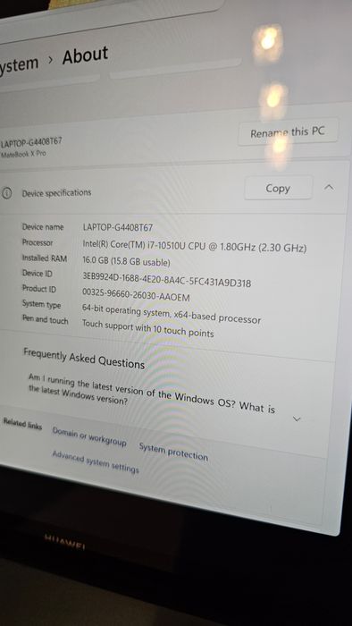 Laptop Ultraportabil Huawei Matebook X PRO i7 3K Emerald Green