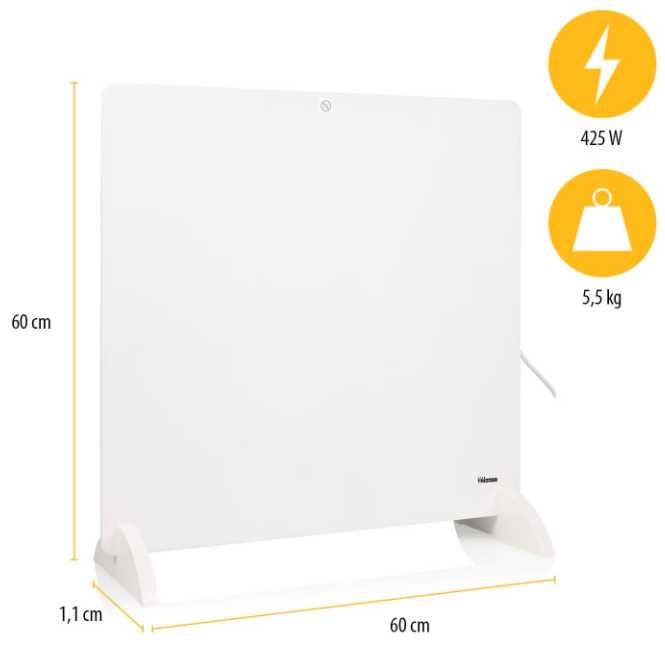 Incalzitor cu infrarosu Tristar KA-5090, 425W, termostat reglabil, alb