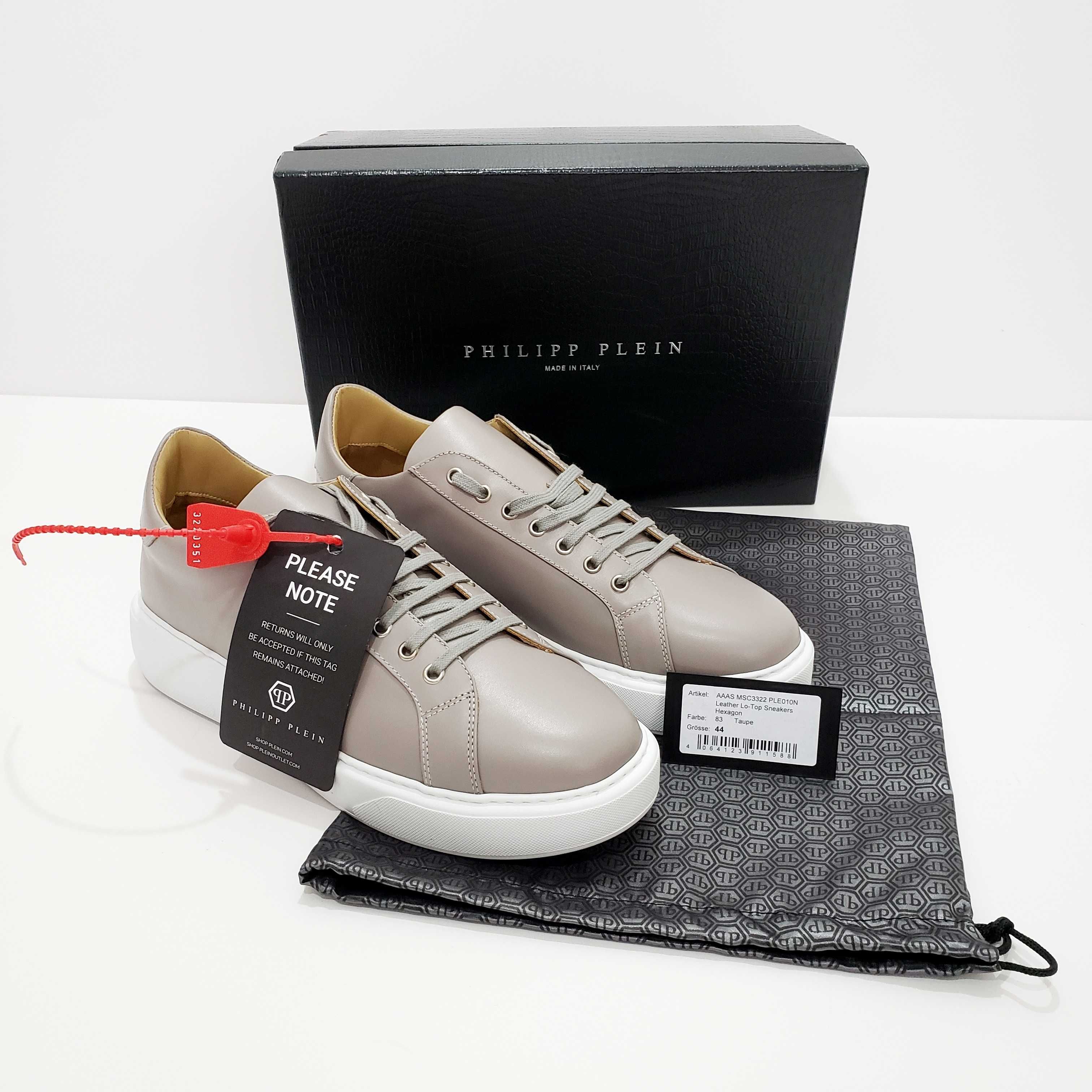PHILIPP PLEIN Hexagon Leather Sneaker Оригинални Кецове Обувки 44