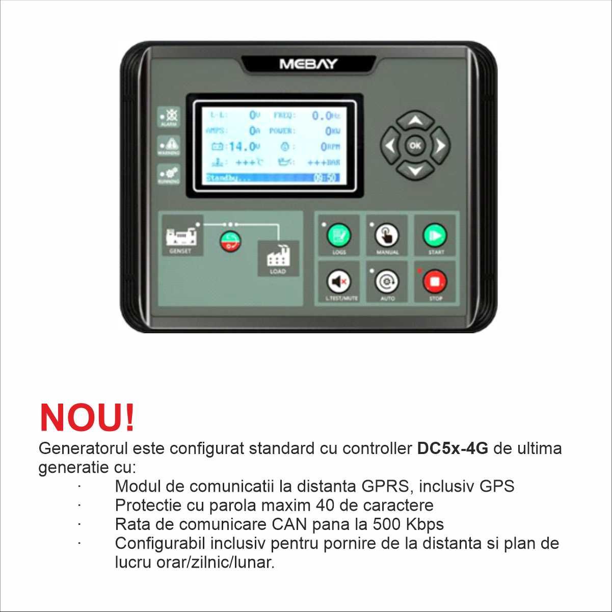 Generator SENCI SCDE 187i-YCS-ATS 400V 187kVA stationar insonorizatAVR