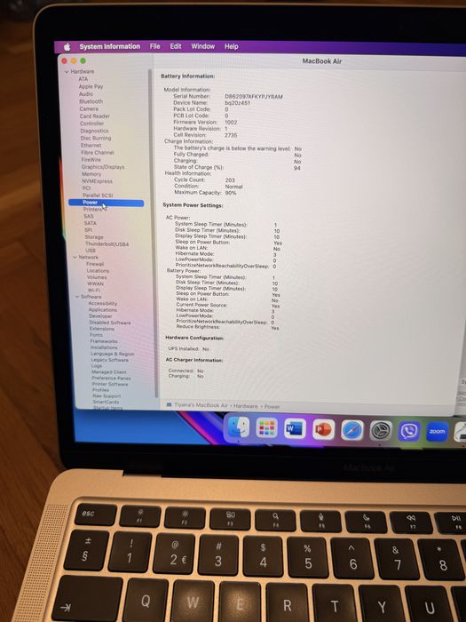 MacBook Air 13” M1, 256 GB SSD