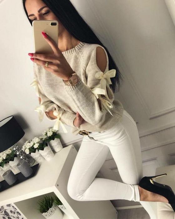 Pulovere dama cu fundite