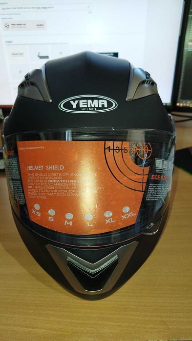 Casca Moto YEMA YM-829 Full Face, Vizier Dublu, Neagră mat, M