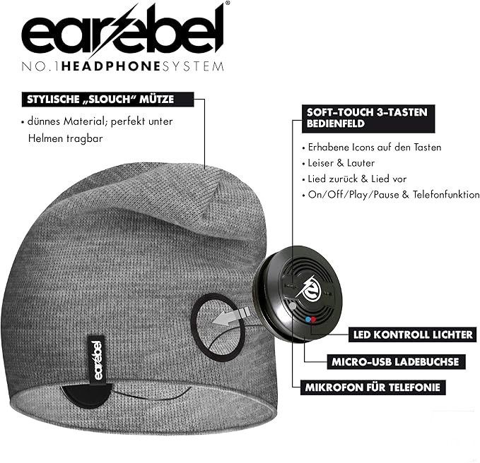 caciula SPORT Earebel + casti Bluetooth