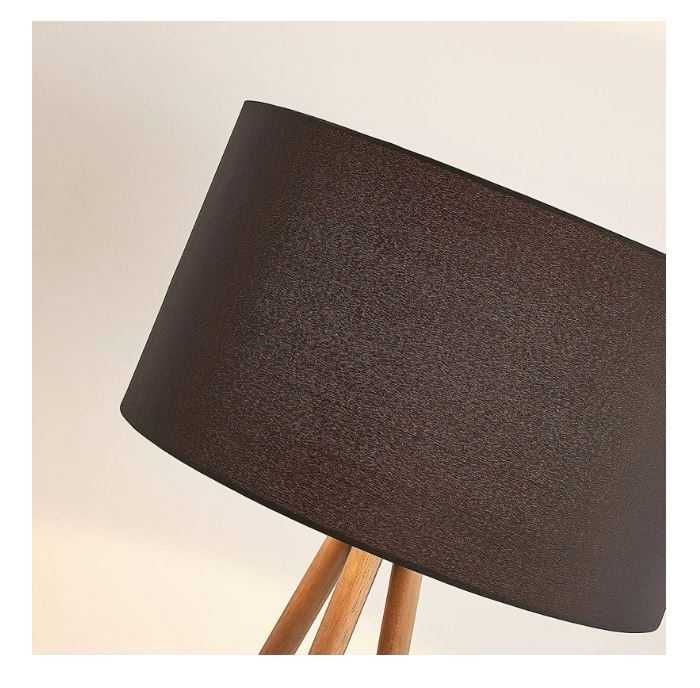 Lampa de podea scandinava Lindby 9624168 "Majken" din lemn negru