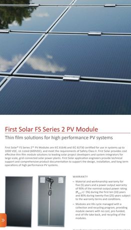 De vanzare panouri solare FS Series 2 PV Modules