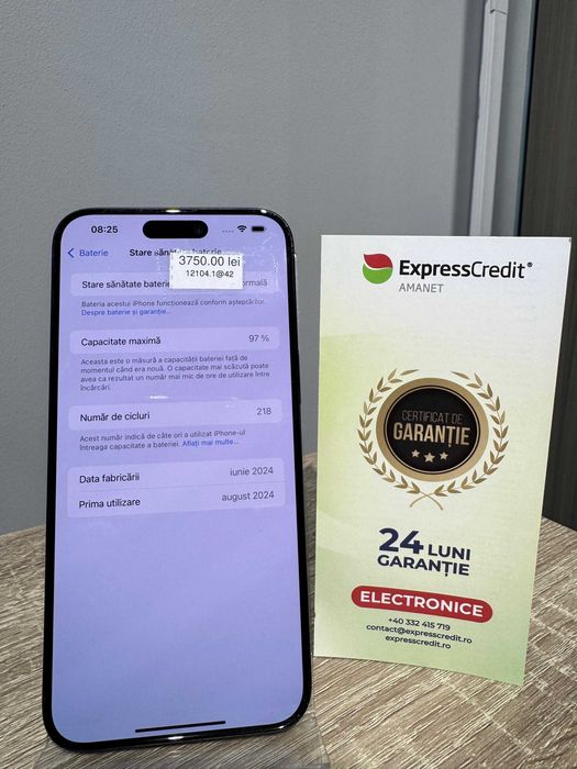 iPhone 15 Pro Max 256Gb 97% bateria (Ag 42 b.12104) Garantie 2 ani
