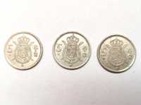 Lot 3 monede 5 pesetas 1975