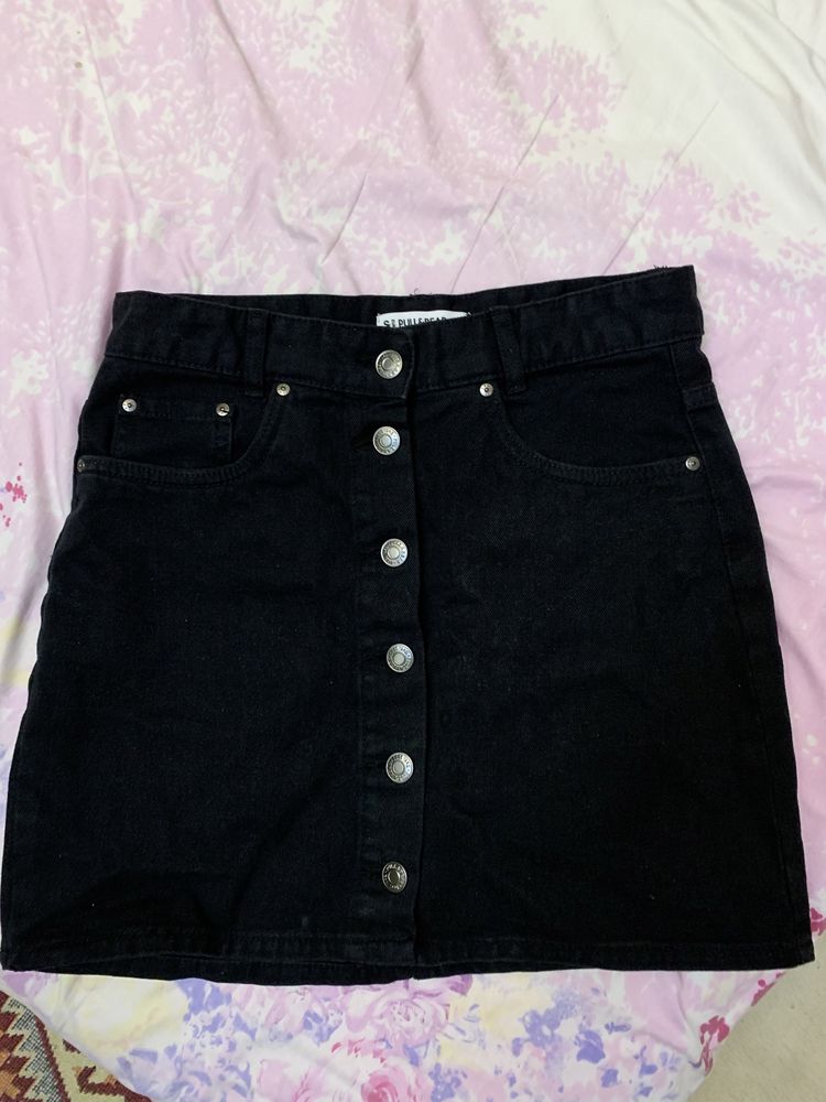 черная джинсовая юбка