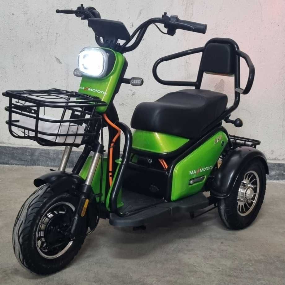 Двуместна електрическа триколка MaxMotors Pudding 1800W-48V-20Ah-GREEN