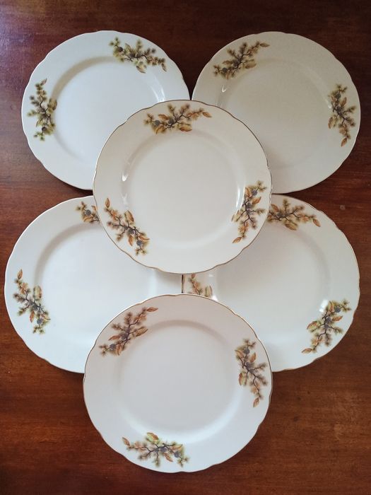 Тарелки сервировочные "Шишки" Япония (Tono) 20,5 см.Цена за 6 шт