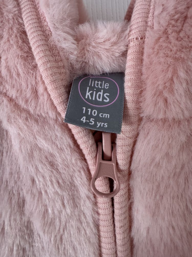 Плюшено розово детско яке