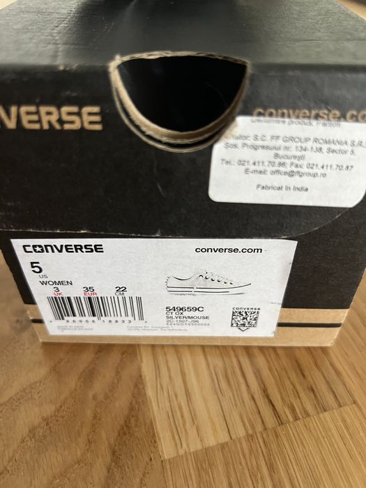 Tenisi Converse, piele, culoare argintiu, masura 5 (35)