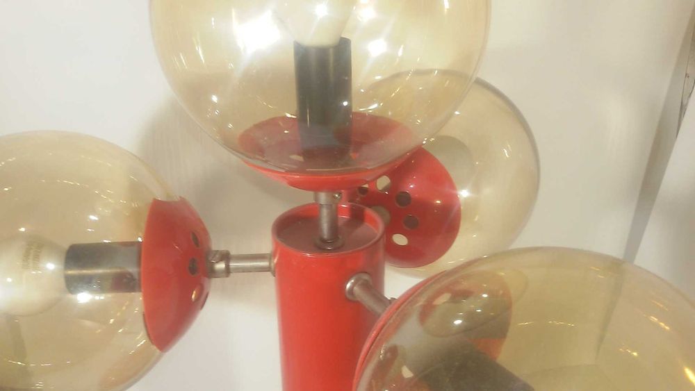 Ретро чеверна настолна лампа с 4 крушки VEB EGEM Halberstadt space age