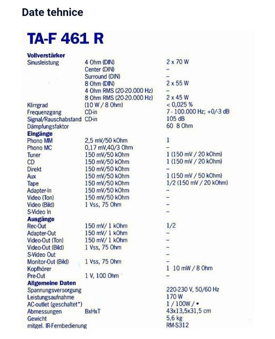 Amplificator SONY TA-F461R, stereo Hi-Fi audio,  made in Japan