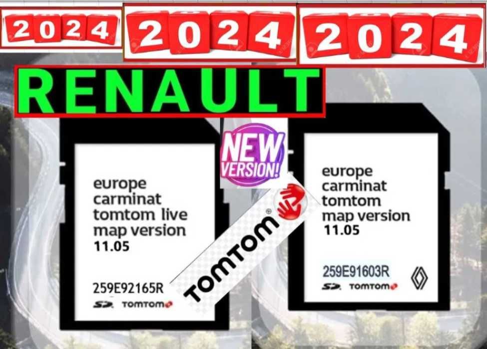 SD card 2024 Рено навигация карта TomTom /Carminat LIVE/R-LINK/RENAULT
