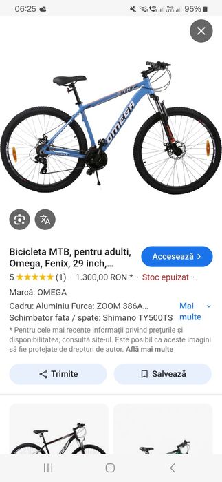 Vând bicicleta Omega Fenix 29