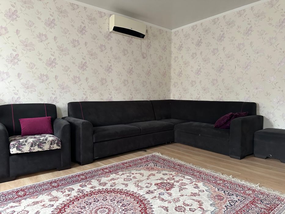 Угловой диван, раскладной, кресло, пуфик