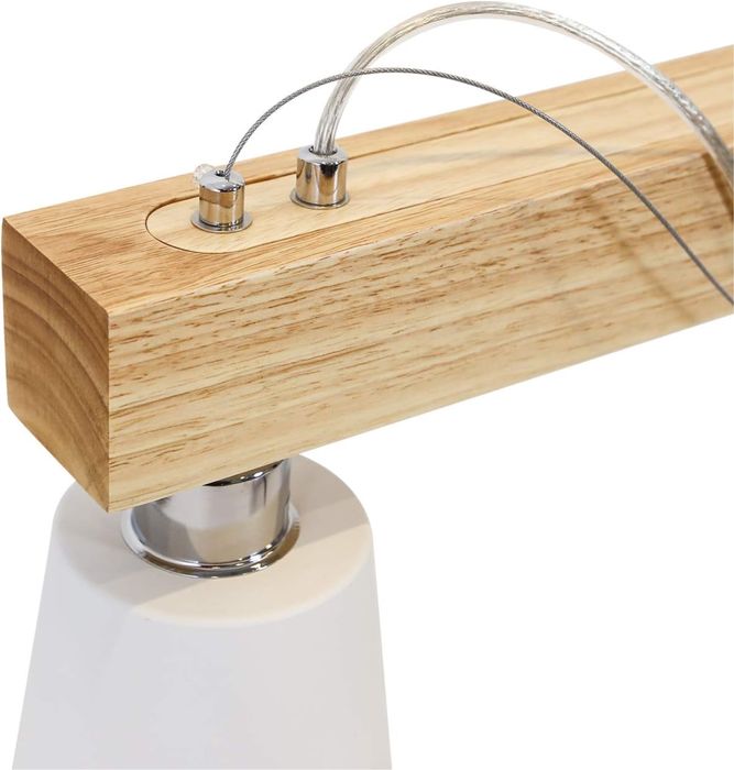 LED висяща дървена лампа