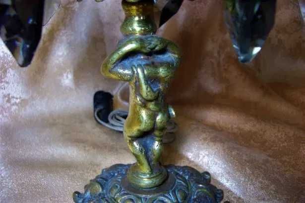 Set veioze sculpturale bronz, amorasi, Baroc Victorian, sec 19