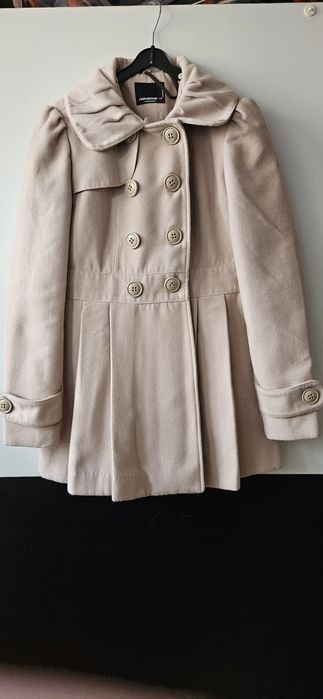 Palton Fisbone S crem
