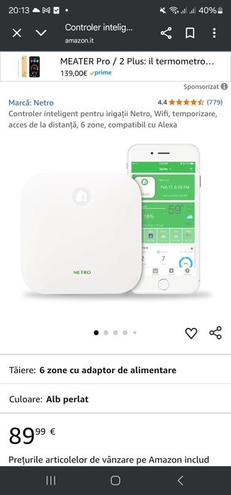 Controler inteligent pentru irigații Netro sprite , Wifi, temporizare
