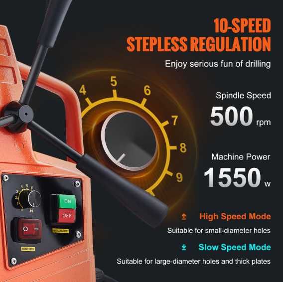 Masina de gaurit cu talpa magnetica si viteza reglabila 50 mm 1550W