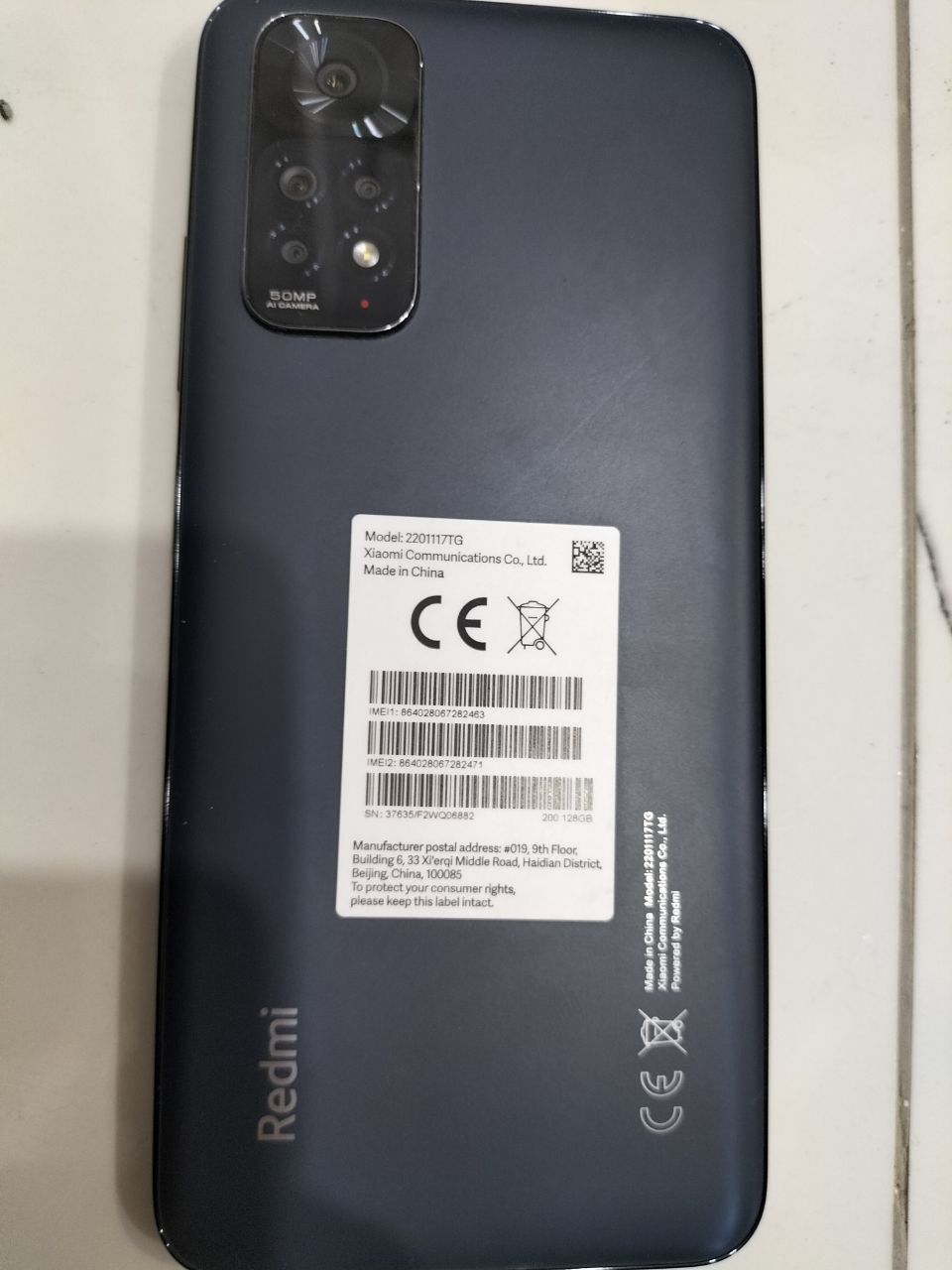 Redmi not 11 tefon 128.6+2 g