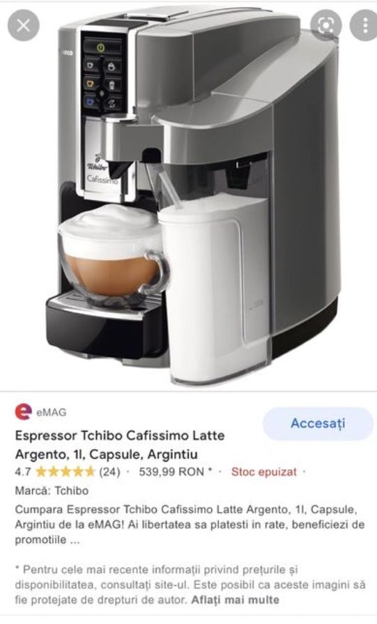 două espressoare Tchibo Cafissimo LATTE bySaeco +caps  dau cu proba