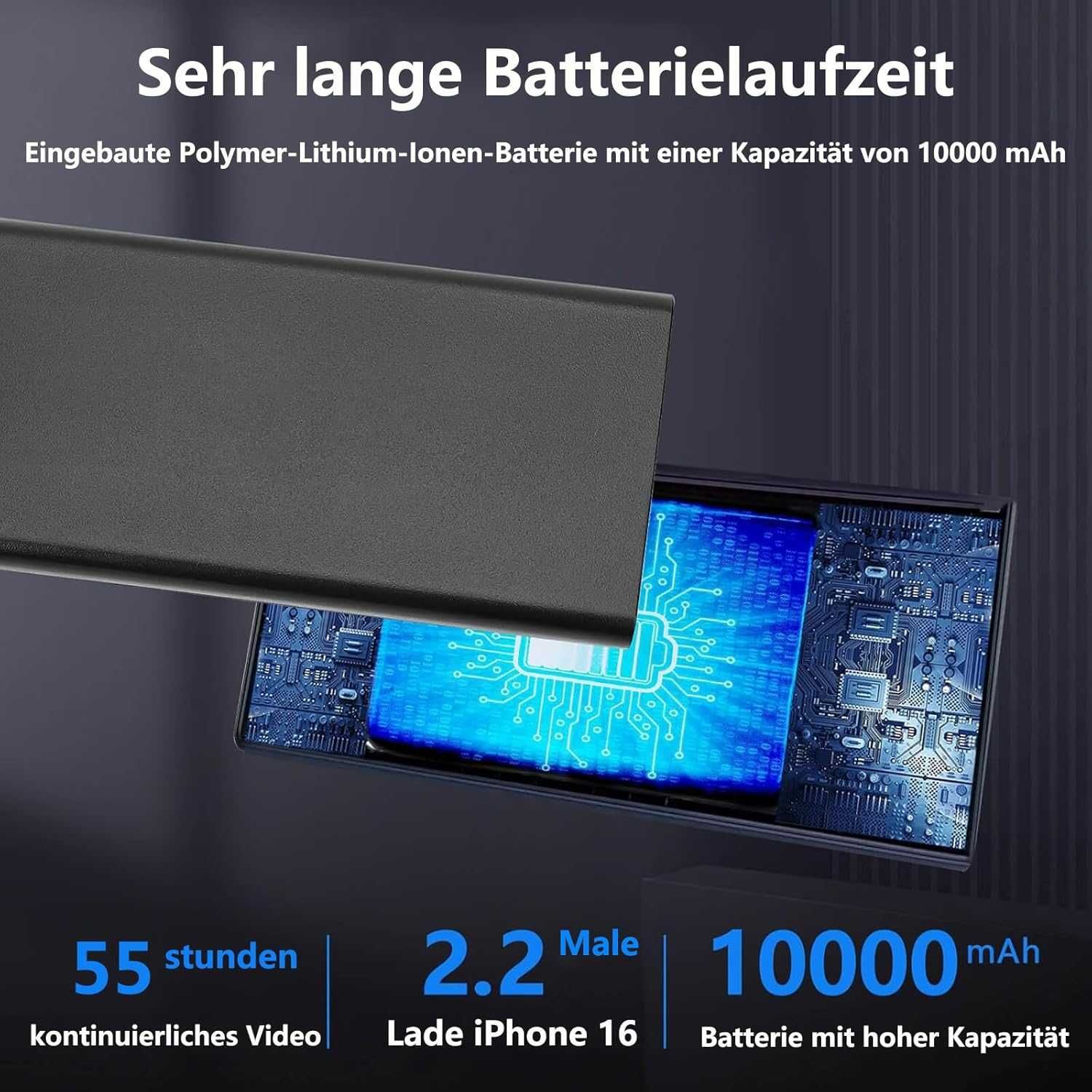 Cameră spion 1080p, cu powerbank de 10.000 mAh, filmare nocturna + SD