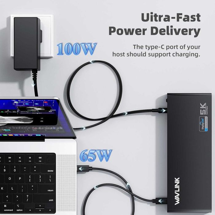 Универсална докинг станция Displaylink WAVLINK USB C с 2x HDMI и DP