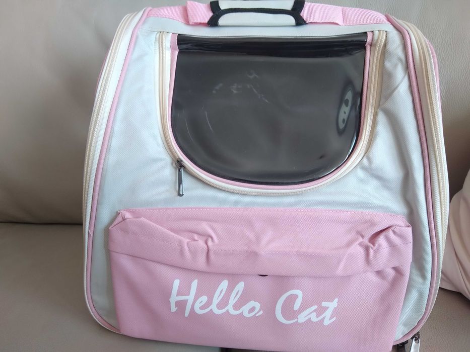 Раница за котки с прозорче и мрежа