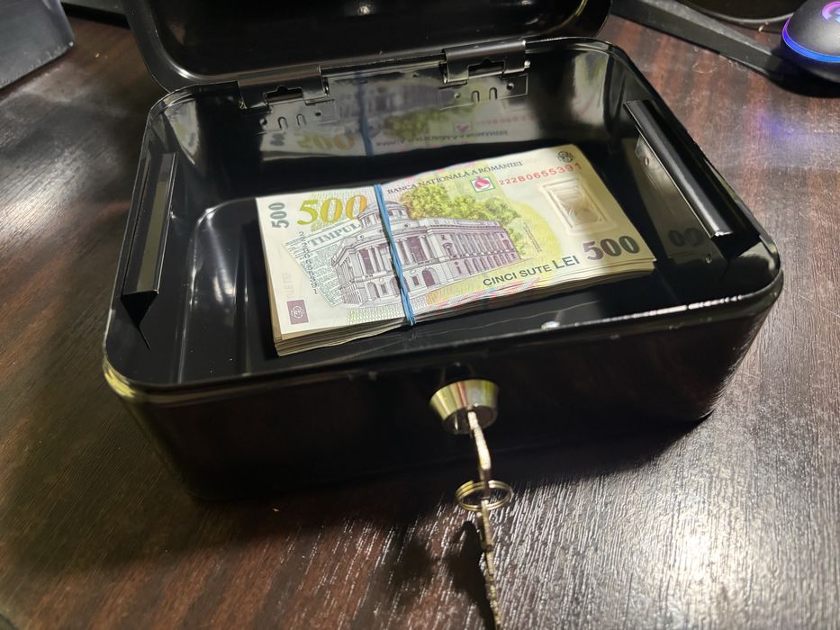 Cutie Valori cu  Cheie- AUR ,CASH