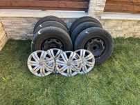 Vand jante R14 5x100 cu anvelope 185 70 R14 iarna si capace