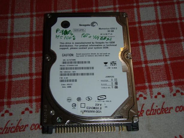 HDD laptop IDE 80 Gb Seagate ST9808210A