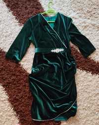 Rochie eleganta din catifea verde