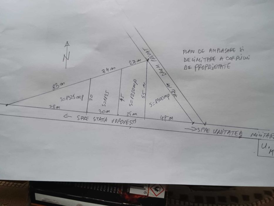 vand teren  arabil  parcelat in extravilan  Valea Ursului