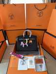 Geanta dama hermes birkin 35cm negru cu accesorii aurii cadou c:34