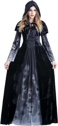 Costum carnaval de vrăjitoare neagră pentru femei , marimea S si XXL
