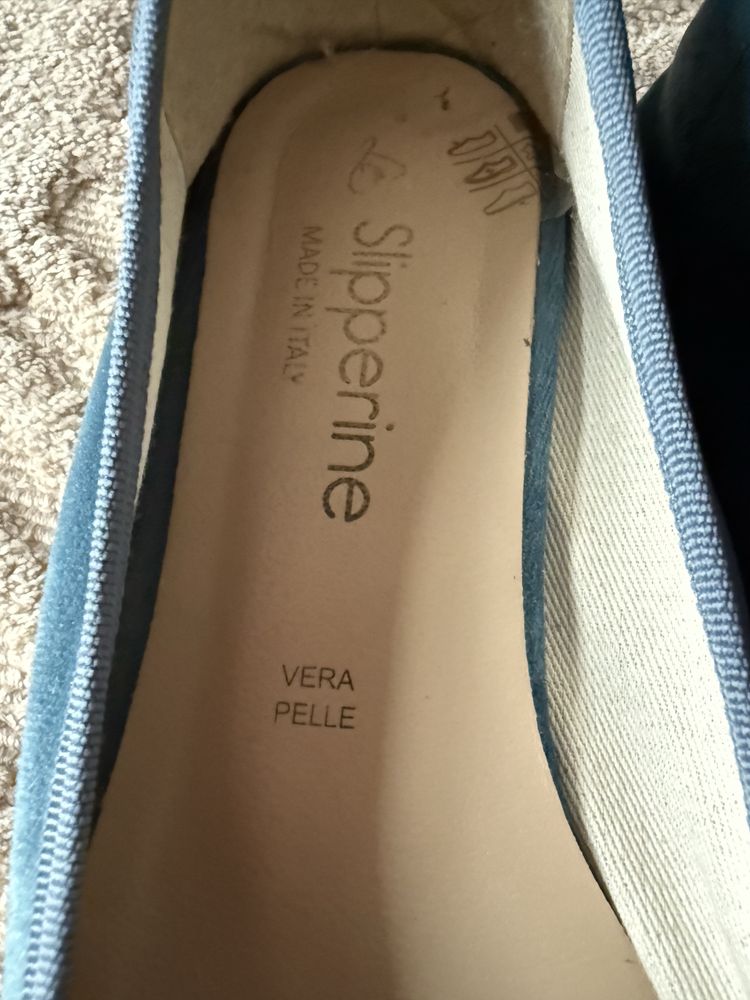 Balerini Slipperine catifea si piele naturala