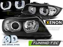 Far faruri BMW E90 E91 NFL Xenon 3D Angel Eyes negru NOU