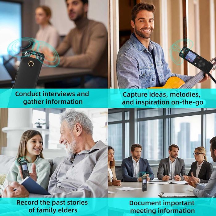 Hinne 80G Цифров гласов рекордер - гласово активиран диктофон с парола