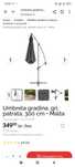 Umbrela Brico 300 cm diagonala ridicare chiajna