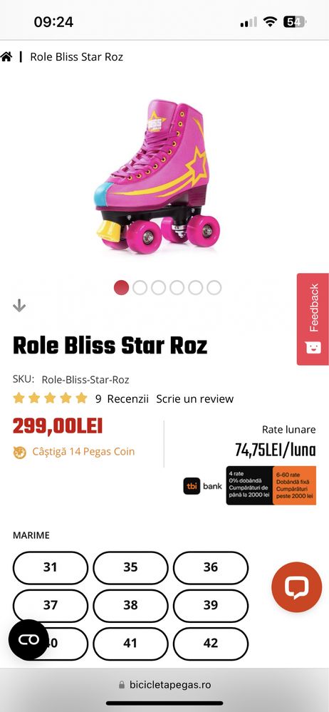 Role 4 roti, pentru fete, Bliss Star