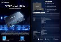 GEEKOM Air12 Lite Mini PC Intel Processor Twin Lake N150
