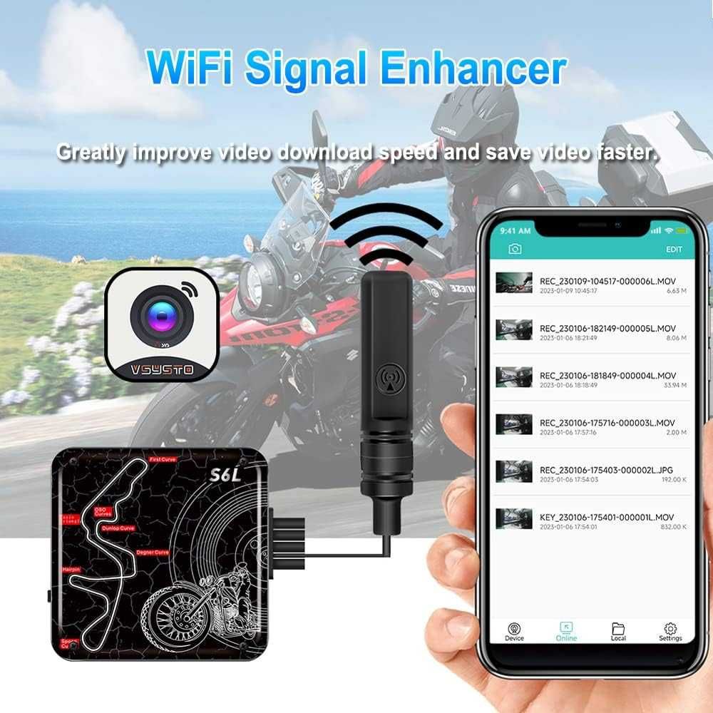 VSYSTO WiFi мотоциклетна камера за видеорегистратор