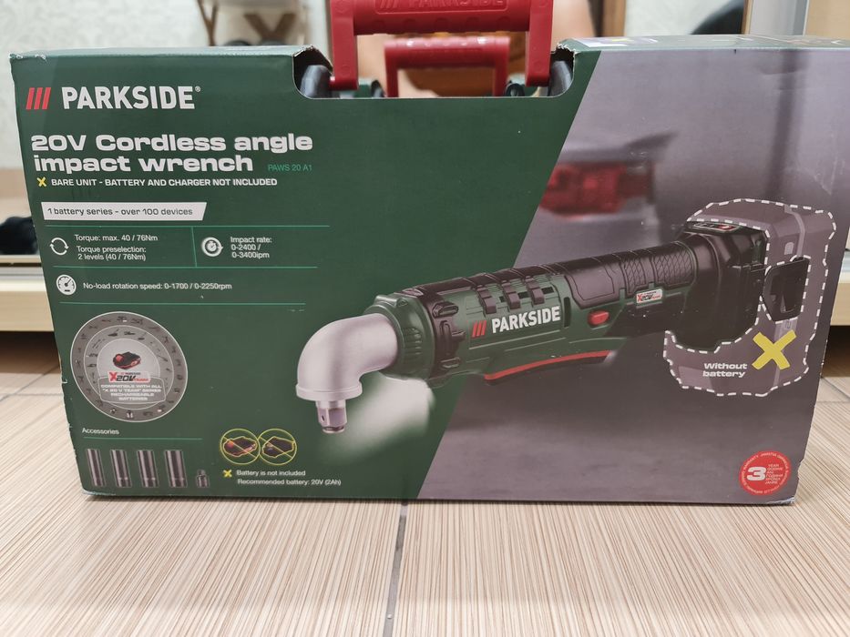 Cheie clicket Parkside cu patrat 1/2 cu acumulator si incarcator